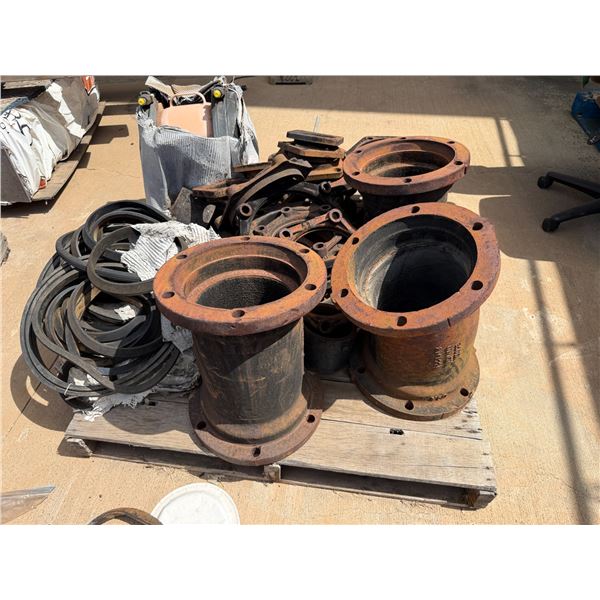 Multiple Ductile Iron Pipe Fittings, Flanges, Rubber Gaskets, etc Misc Sizes