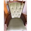 Image 2 : Light Green Tufted Accent Chair With Cane SId