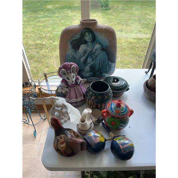 Hand-Painted Pottery and Figurines