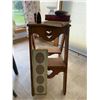 Image 1 : Wooden Stool With Books and Glass Flower Frog