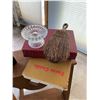 Image 2 : Wooden Stool With Books and Glass Flower Frog