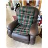 Image 4 : Oak Nightstand and Brown Recliner Chair