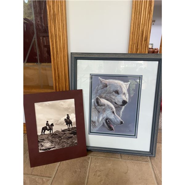 Al Agnew Wolf Print and Cowboy Photograph