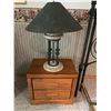 Image 1 : Palliser Oak Two-Drawer Nightstand With Lamp