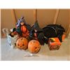 Image 1 : Halloween Decorations Lot: Pumpkins, Witches