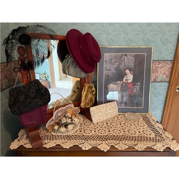 Vintage Purses, Hats, and Decorative Items