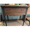 Image 1 : Wooden Side Table with Drawer, 29" x 17" x 33