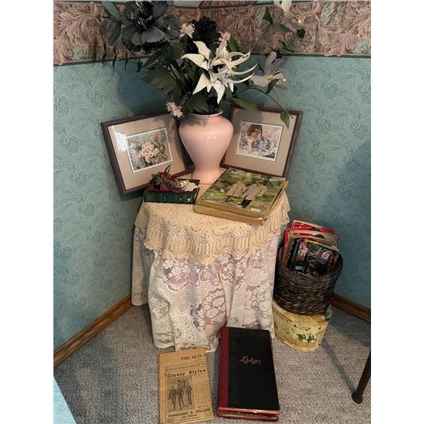 Decorative Table With Art by Ann Hunter, Magz