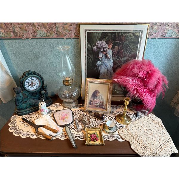 Vintage Decorative Collection With Feathered 