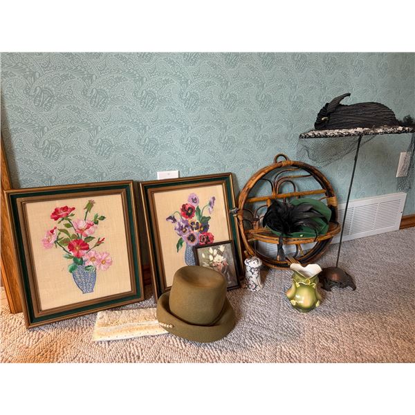Cross-Stitch Art, Vintage Hats, Purse, Bamboo