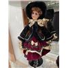 Image 1 : Porcelain Doll in Velvet and Gold Outfit