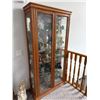Image 1 : Oak Display Cabinet with Glass Shelves and  
