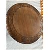 Image 2 : Hand Carved Solid Wood Round Table, 25"