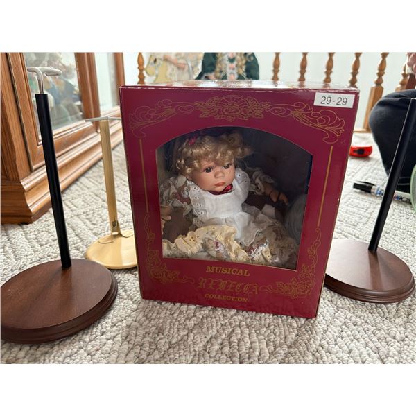 Rebecca Musical Doll in Box With 3 Stands