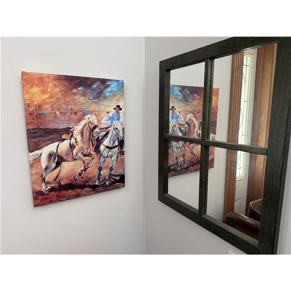 Cowboy Canvas by Doug Borton, Wall Mirror Lot