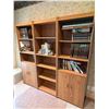 Image 1 : Three-Section Wood Bookshelf, 72x72x12 Inches