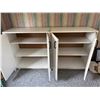 Image 2 : 2 White Storage Cabinets, 62” Combined
