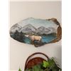 Image 2 : Handcrafted Wall Clock and Elk Painting Set