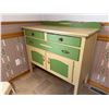 Image 1 : Green and Cream Wooden Hutch, 42" x 20" x 40"