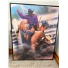Image 1 : Signed Bull Riding Art Print 16" x 20"