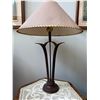 Image 2 : Wooden Side Table With Lamp, 24.5" and 20"