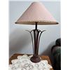 Image 2 : Wood Side Table With Lamp, 28" Square