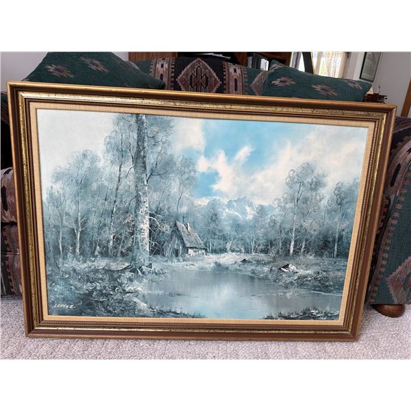 Landscape Painting Signed by Lorenz, 50 x 28.