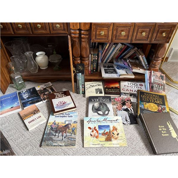 Books, Glassware, Cassettes Lot