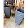 Image 3 : Teal Patio Umbrella With Two Black Planters