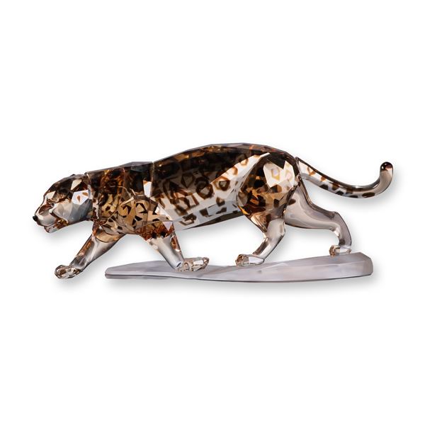 Swarovski Golden Shine Crystal Figurine, Jaguar