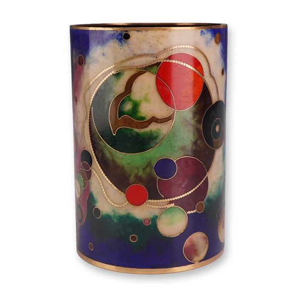 David Kuo Modernist Cloisonne Enamel Tumbler