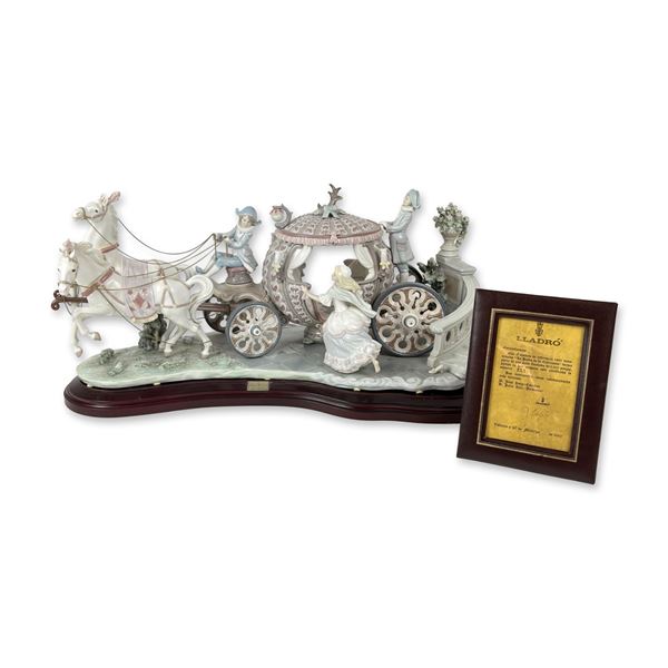 Lladro At the Stroke of Twelve Porcelain Figural Group Sculpture 1001493 with Base/Coa