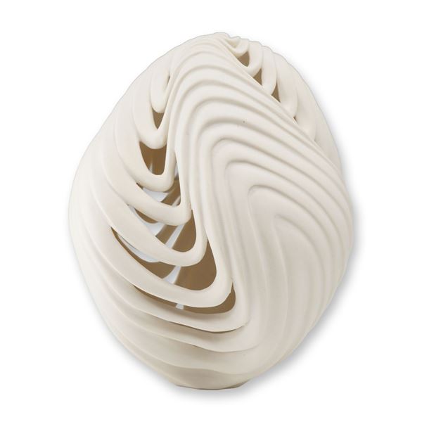 Jennifer McCurdy Carved Porcelain Vortex or Torus Nest Sculpture