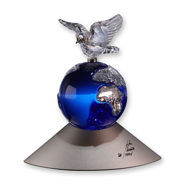 Signed Swarovski Millennium Edition Crystal Planet Figurine