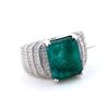 Image 2 : 9.1 ct Certified Silver Emerald gemstone Ring ($12,866 Appraisal)