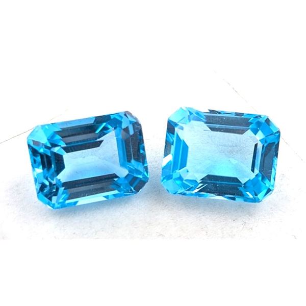 44.41 ct Certified Royal Blue Topaz gemstone Pair ($10,500 Appraisal)