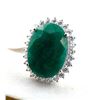 Image 1 : 6.58 ct Certified Silver Emerald gemstone Ring ($12,424 Appraisal)