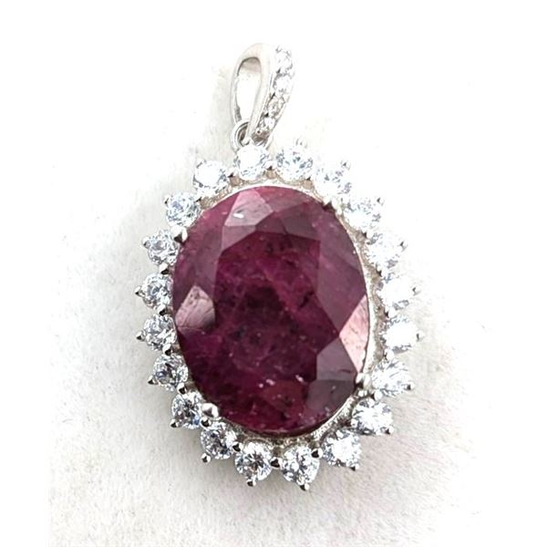 3.5 ct Certified Silver Ruby gemstone Pendant ($5,078 Appraisal)