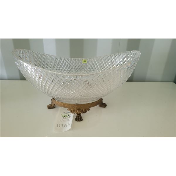 S3 Cut Crystal Oval Centerpiece Bowl A