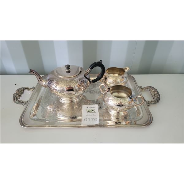 S3 Silver Plate Tea Service & Tray A