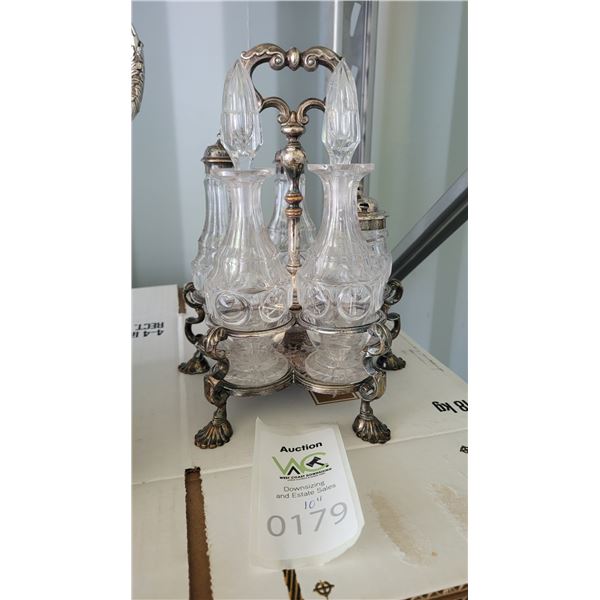 S4 Antque Silver Plated Cruet Set A