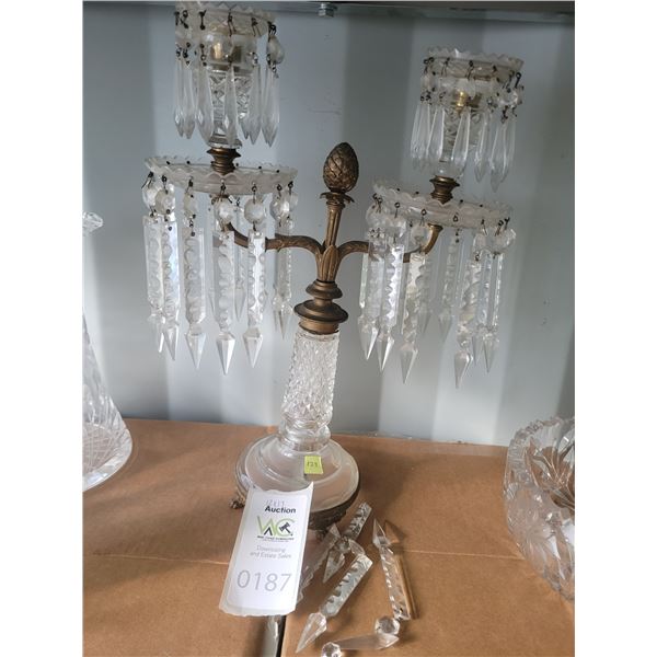 Antique Cystal Candelabra A
