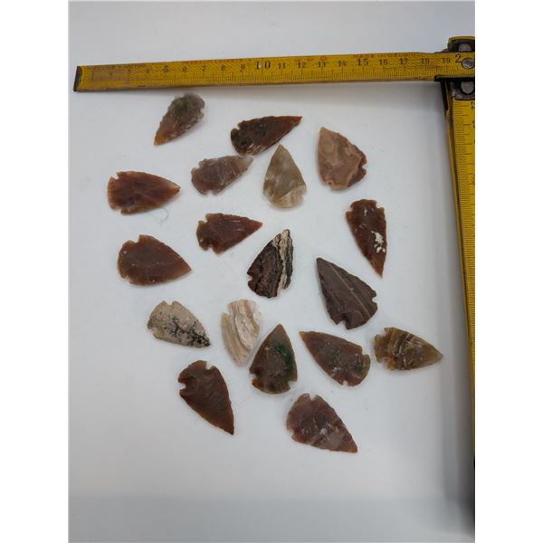 Large Collection of Stone Arrowheads