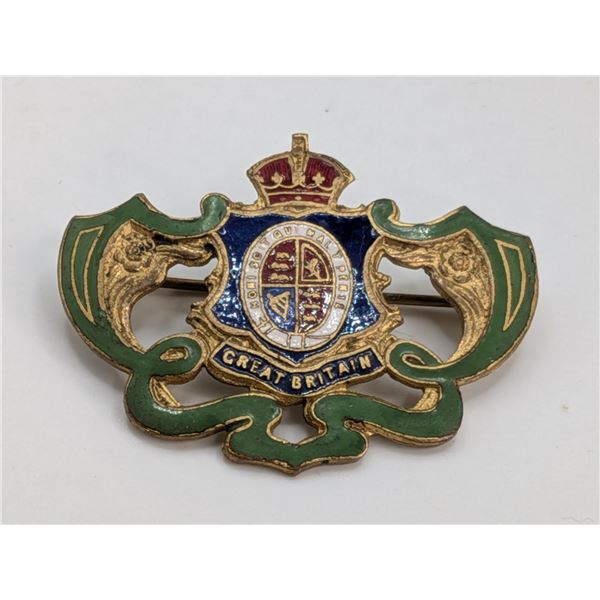 Great Britain enameled vintage tie clip
