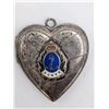 Image 3 : Sterling Silver Sweetheart Locket / Nephrite Jade Pendant / Two Clock Winding Keys