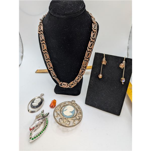 Celtic Scroll Necklace Earrings & Brooch