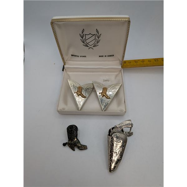 Collar Clips / Scarf Ring / Tie Pin / Pistols