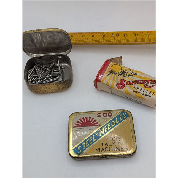 Three Tins of Gramophone Needles