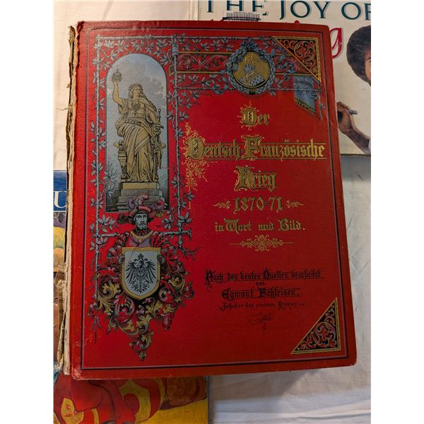 De Deutsch Franzoosishe Kreig 1870-71  Franco Prussian War w/ Illustrations & Chromolithographs