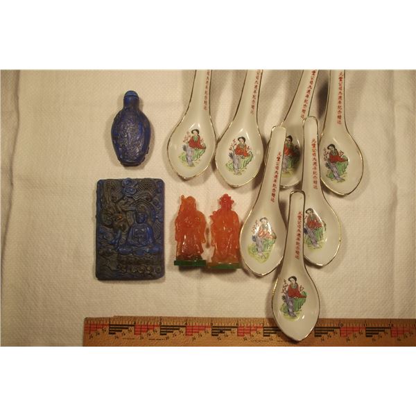 Chinese Porcelain Soup Spoons and Vintage Restaurant Advertising